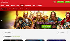 Página de inicio del casino Sportium con la barra de navegación que te lleva a diversas slots a las que puedes jugar.